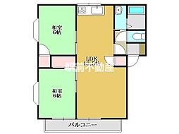 パークハウス神野B 2LDKの間取図画像