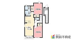 サンクレメントC 2LDKの間取図画像