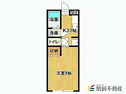 レーベンゆずりは 1Kの間取図画像
