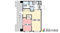 ビュークレスト佐賀駅前 1LDKの間取図画像
