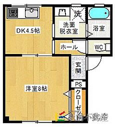 フロンティアL 1DKの間取図画像