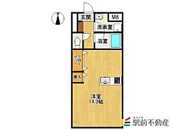 エバーフェニックス ワンルームの間取図画像