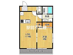 BOSCO高木瀬東 1LDKの間取図画像