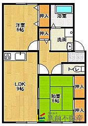 グレースウエストヒルズA 2LDKの間取図画像