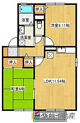 セジュールオギ 2LDKの間取図画像