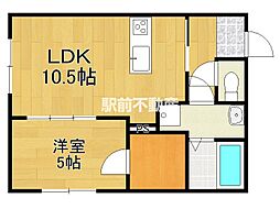 ファイバー 1LDKの間取図画像