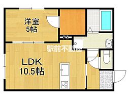 ファイバー 1LDKの間取図画像
