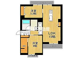 シャーメゾン若宮 2LDKの間取図画像