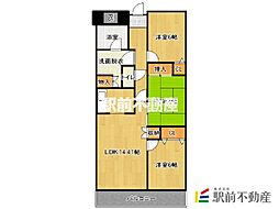ユメックスマンション夢咲 3LDKの間取図画像