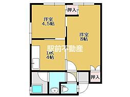 Euroマンション 2DKの間取図画像
