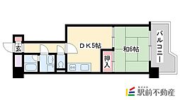 FLEX佐賀駅前 1DKの間取図画像