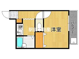 FLEX佐賀駅南 1Kの間取図画像
