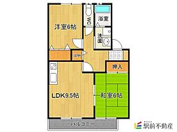 フェルメールヒルズ 2DKの間取図画像