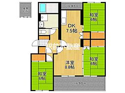 グランスイート神野 4DKの間取図画像