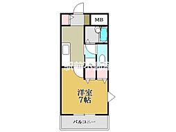 アクロス 1Kの間取図画像