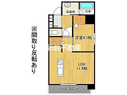 PLUMERIA駅南 1LDKの間取図画像