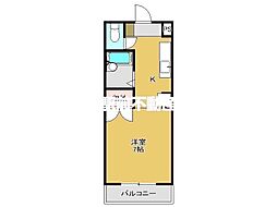 パシフィック佐賀6 1Kの間取図画像