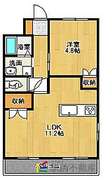 ナチュールM1 1LDKの間取図画像