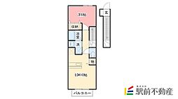 グリシーヌA 1LDKの間取図画像