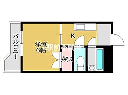 アクセス第5ビル佐賀駅南 1Kの間取図画像