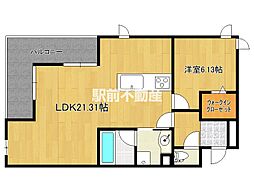 カーサグランデ 1LDKの間取図画像
