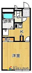 レオパレスバルーン2 1Kの間取図画像