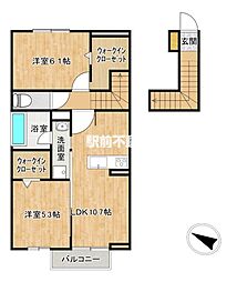ロイヤルタウン長瀬町A 2LDKの間取図画像