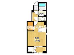 アルドーレIII ワンルームの間取図画像