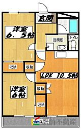 古賀ビル 2LDKの間取図画像