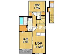 サイドコート多布施 2LDKの間取図画像