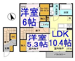 シュエット3 2LDKの間取図画像