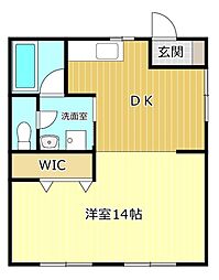 ドェールアポロ2 1LDKの間取図画像