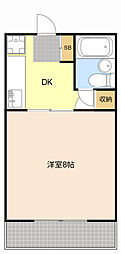 ジュネスコート・2 1Kの間取図画像