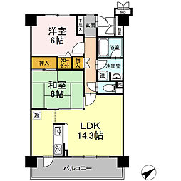 藤和ハイタウン上島 2LDKの間取図画像