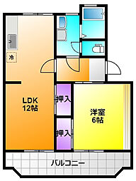 サンホーム曳馬 1LDKの間取図画像