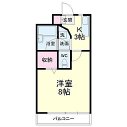 T-SQUARE 1Kの間取図画像