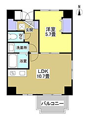 ザ・レジデンス元魚別館 1LDKの間取図画像