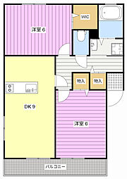 アリステージA 2DKの間取図画像