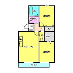 フォルトゥーナ 2LDKの間取図画像