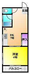 コーポ坂口 1DKの間取図画像
