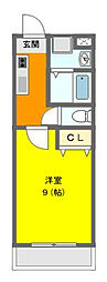 スィートパーク 1Kの間取図画像