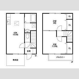 お伽の里A 2LDKの間取図画像