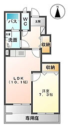 プラタナス 1LDKの間取図画像