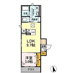 RadiusV 1LDKの間取図画像