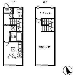 ソレーユ中野町 1DKの間取図画像