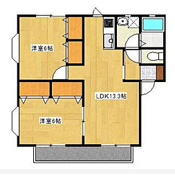 ティエドIIOA 2LDKの間取図画像
