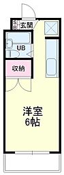 アニバーサリー浅田 1Kの間取図画像