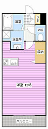 ヴァンベール ワンルームの間取図画像