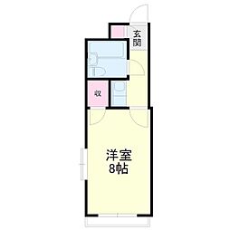 中沢シティハイツガーデン 1Kの間取図画像