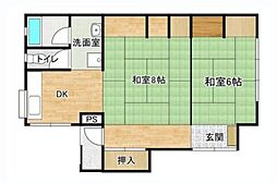 冨永ビル 2DKの間取図画像